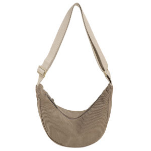 Versatile Womens Cross Body Bag in Corduroy with Adjustable Strap Solid Color Casual Bag for Daily Use