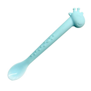 Hamshmoc Creative Cartoon Baby Eat Learning Spoon Silicone Self-Eating Training Infant Food Supplement Spoon Soft Baby Care Children Tableware Set Molar Teeth