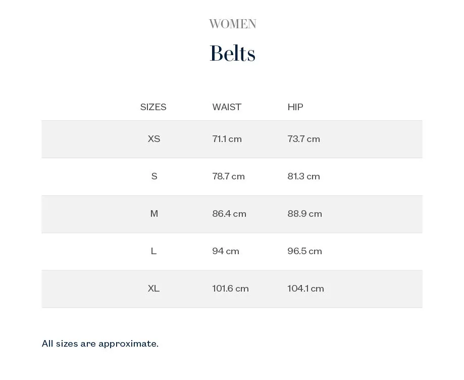 Polo ralph lauren belt size outlet chart