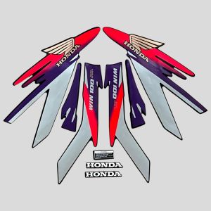 STRIPING STICKER HONDA WIN 100 1997 1998 Merah Ungu Fullset Berkualitas