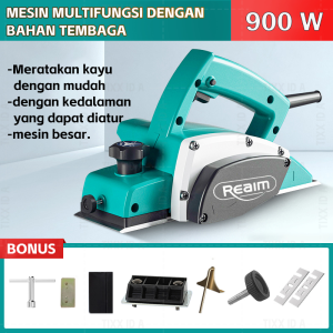 REAIM Mesin Serut Kayu Elektrik 900W Mesin pasah ketam serut kayu planer Kualitas Top