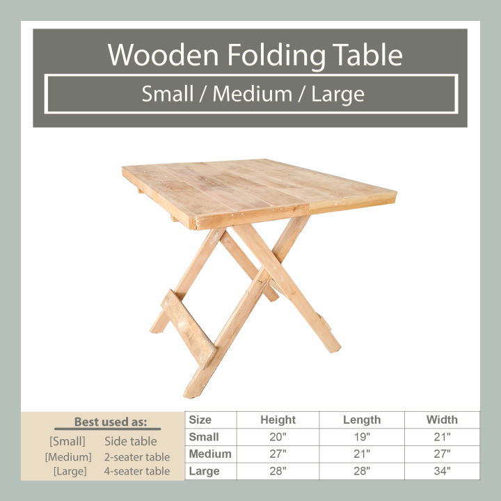Outdoor or Indoor Folding Wooden Table / Folding Table / Side Table / 2