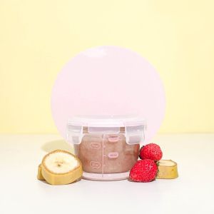 (ECERAN) Little Dimple Mini Round Container - Pink (1 pc) - Peralatan Makan Anak