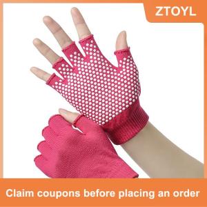 【ZTOYL】 Women Non-slip Yoga Gloves Breathable Fitness Pilates Half Finger Glove Outdoor Cycling Fishing Workout Mittens For Gym