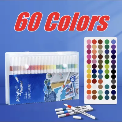Color Markers Acrylic Marker Set Paintbrush Kids DIY Painting Coloring Pen Watercolor Colorful Pen Permanent Paint Marker Pen（12/24/36/48/60/80 Colors ）