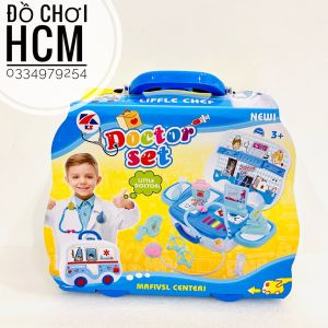 [HÌNH - CLIP THẬT] Đồ chơi trẻ em vali bác sĩ có bánh xe dành cho bé trai bé gái thích chơi trò bác sỉ y tá 889-98