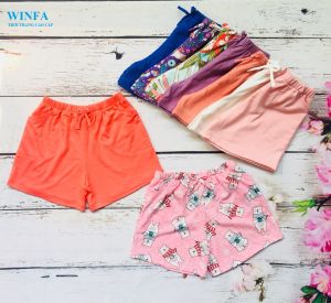 Quần thun bé gái cotton co giãn 4 chiều quần đùi trẻ em quần mặc nhà mặc ngủ bé gái cotton xuất dư mềm mịn thoáng mát - 2 túi duyên dáng