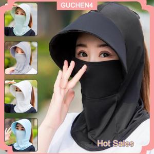 GUCHEN4🎀 Mùa hè băng lụa mũ cho phụ nữ Sun hat với Breathable Suncreen ngoài trời đi xe đạp bãi biển Cap Visor rộng vành chống UV sunhat