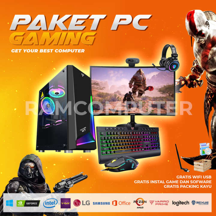 PC Gaming Fullset Intel Core I7 RAM 8gb VGA GT 730 2gb LED 19