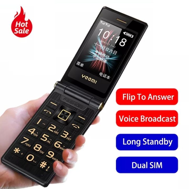 YEEMI M2+ Mobile Phone 4G Super Mini Flip Mobile Phone 2.84 inch Double ...