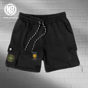Newbie Celana Pendek Cargo Fleece 280 Bahan Lembut dan Adem Brand Local Bandung Warna Hitam Best Seller High Quality Premium