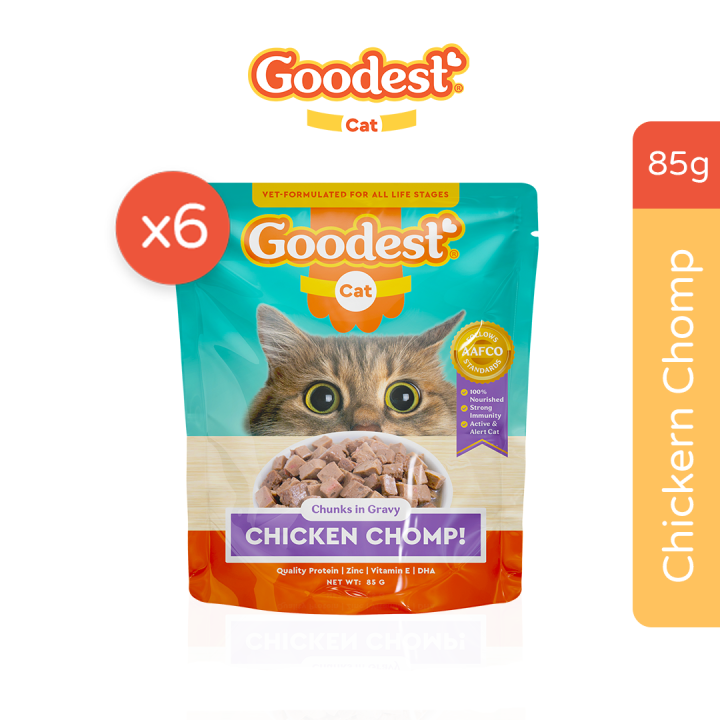 Goodest Cat Chicken Chomp Pack of 6 Wet Cat Food Pouch 85g