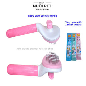 Lược chảy lông chó mèo có nút bấm lược massage chó mèo lược bấm oval - Nuôi Pet Shop