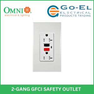 2-Gang GFCI Safety Outlet Ground Fault in Wide Series Plate 20A - WGFCI-201-PK