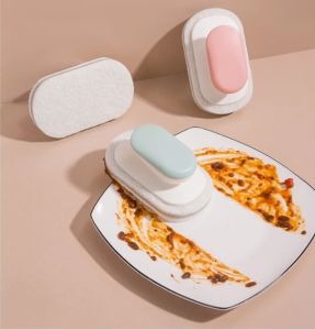 แปรงฟองน้ำขัดผนัง แปรงฟองน้ำ ฟองน้ำล้างจาน มีด้ามจับ สีสันสวยงาม