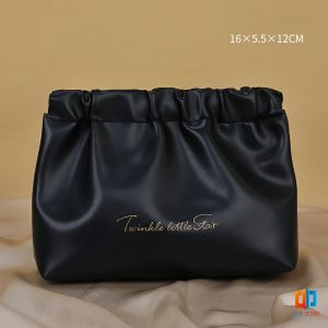 T.Z. กระเป๋าเครื่องสําอาง แบบบีบเปิดพกพาสะดวก หนัง PU กระเป๋าเก็บของ Makeup bag