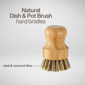 🌿Reusable Eco-friendly Natural Dish Sisal Pot Kitchen Brush Vegan 100% Biodegradable Compostable Sustainable Natural Plant-based Solid Wood Dishwashing Brush Short Handle Cleaning Brush