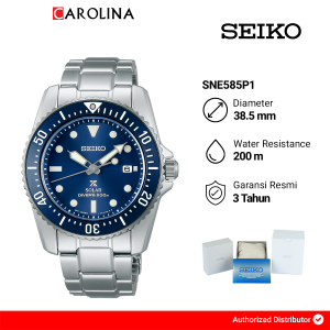 Jam Tangan Pria Seiko Prospex sea SNE585P1 Solar Blue Dial Silver Stainless Steel Band