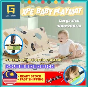 👶🏻Large Thick Baby Playmat👶🏻Foldable Tikar Baby Extra Large 180x200cm approxi 1.5cm Thick Waterproof (1 Mat 2 design front n back) Double Sided Baby Floor Mat Playmat Toddler tikar Mainan kerperluan bayi crawling mat baby toys 宝宝爬垫