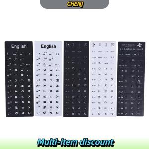 CHENJ Tiếng Anh Bàn phím thay thế dán trắng trên đen bất kỳ máy tính xách tay máy tính