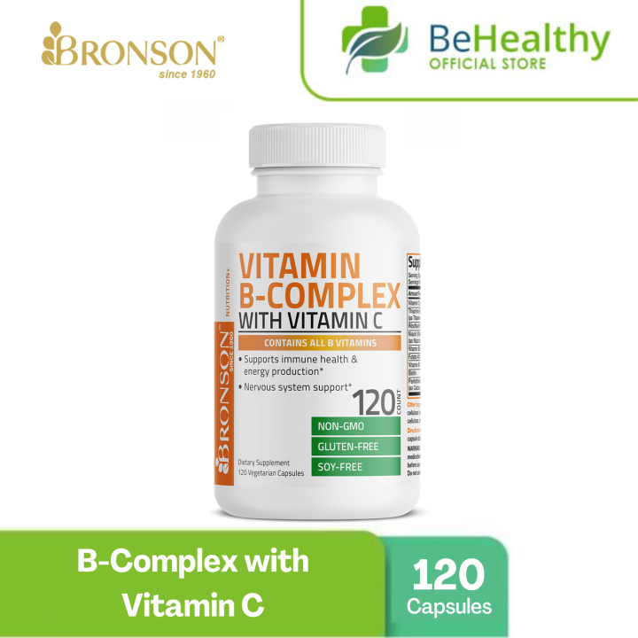 Bronson Vitamin B-Complex with Vitamin C (120 Vegetarian Capsules ...