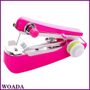 WOADA 1 Set Mini Sewing Machine Fast Stitch Labor-saving Fabric Clothes Sewing Tools Handheld Portable Mini Manual Sewing Machine