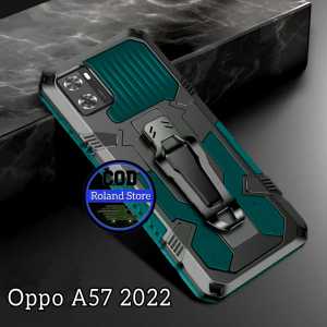 Casing Hp Untuk Oppo A77s/A57 2022 Soft Case Kickstand Armor Belt Clip Terbaru