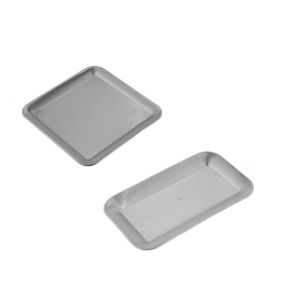 BABYBANG 2PCS/SET Wear-resistant Stainless Steel Tray Rustproof Flat Design BBQ Plate Storage Tray Square Seafood Plate Buffet