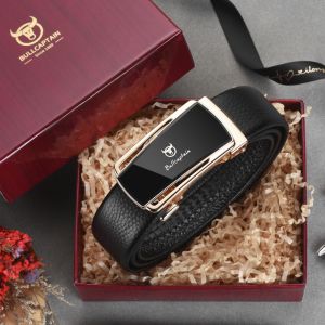 Thắt lưng nam dây nịt nam cao cấp Bullcaptain Full hộp đựng chất liệu da bò nguyên tấm V27
