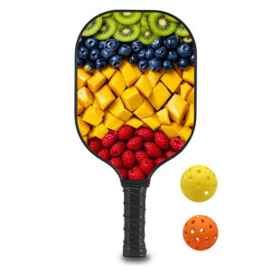 Pickleball Paddles Set with 1 Rackets 2 Pickle Ball 1bag Fiberglass and Graphite Face Non-Slip Grip USAPA Approved ID 60625-1654451006