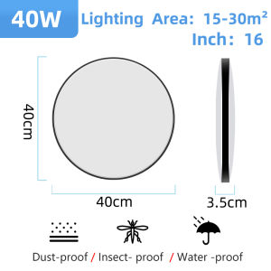 CANMEIJIA Đèn trần siêu sáng Đèn Led Hình Vuông 220V 20W/30W/50W/60W Gắn Trần Nhà Trang Trí Nội Thất