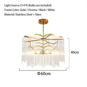 New American Light Luxury Crystal Chandelier Post-modern Minimalist Eye-Caring Grand Living Room Pendant Light Master Bedroom Dining Room Fixture