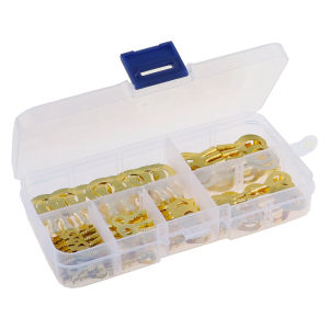 150PCS M3-M10 Ring Terminal Electrical Connector Kit Non-Insulated Wire Connectors Kit Electrical Wire Crimp Connectors