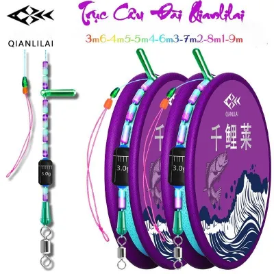 Dây Trục Câu Đài Qianlilai Buộc Sẵn Tàng Hình Cao Cấp Trục Săn Hàng Màu Tím DT08 - SANAMI FISHING