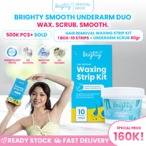 BRIGHTY HAIR REMOVAL WAXING STRIP KIT X UNDERARM SCRUB