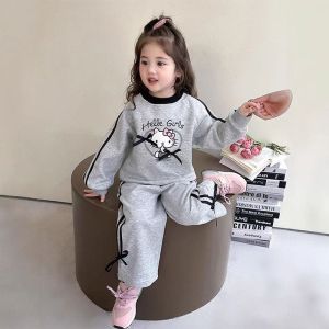 TUmama ชุดลำลองเด็กน่ารักสำหรับฤดูใบไม้ผลิฤดูใบไม้ร่วงชุดสองชิ้นพิมพ์ลายการ์ตูนแฟชั่น