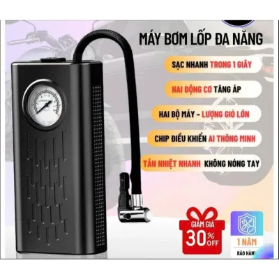 Bơm lốp mini di động dùng pin sạc cao cấp Viet Depot dùng cho Ô tô Xe đạp Xe máy Xe điện Bóng đá