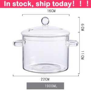 1.5L/1.9L borosilicate glass microwave safe noodle cooker heat-resistant serving