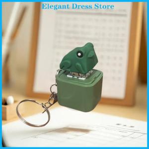 [K&P Elegant]👗👗 Funny Croaking Frog Duck Keychain Rechargeable Keyboard Fidget Clicker Sound Keyring With LED Light For Stress Relief