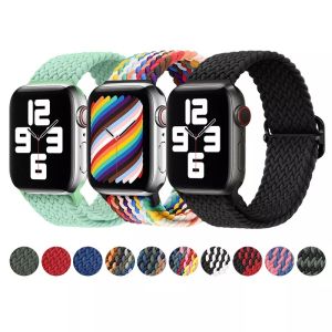 Elastic strap untuk watch series 1 2 3 4 5 6 7 Hiwatch HW22 W26 IWO iwatch 38mm 40mm 41mm 42mm 44mm 45mm Fabric Adjustable Elastic Tali