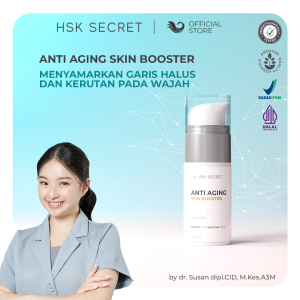 HSK Secret Anti Aging Skin Booster - Serum Anti Penuaan Eksfoliasi Sel Kulit Mati Melindungi Kulit dengan AHA Lactic Acid Kernel Oil & Allantoin