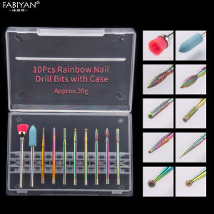 Nail Drill Bits Set With Box Ceramic Nail Drill Milling Cutter for Manicure Nail Art Rotary Bits Cuticle Clean Accessories Nail Files Art Tools