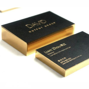 Custom Black Business Cards Luxury Foil Stamping 500gsm Coated Paper Visting Card Double Side Printing