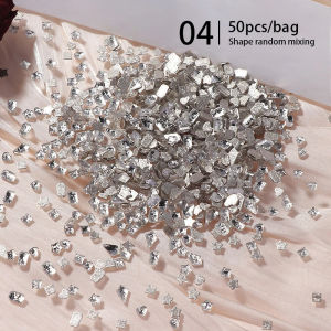 UR SUGAR 50Pcs/set Mini Heart Flat Bottom Nail Rhinestones Glitter Crystal Nail Decorations DIY Material Nail Art Charm Accessories