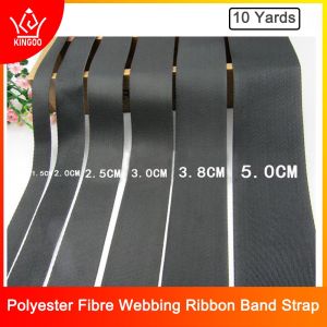 Kingoo - 10 Yards Polyester Fibre Webbing Ribbon Band Strap Tape Dog Collar Harness Outdoor Backpack Bag Parts Black