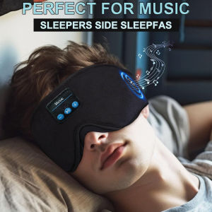 1pc Wireless Sleep Mask with Built-in Wireless Headphones - 3D Contoured Eye Mask Soft Polyester Sleeping Mask with Wireless Music USB-C Charging Sleep Headphones Travel Sleep Aid Sleek Design Comfortable Fit Music Sleepwear Techsavvy Users
