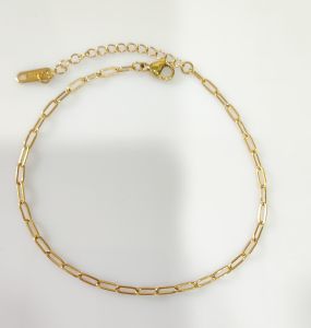 Lắc chân titan nữ dây xích trơn 25 mm sáng bóng sang trọng không đen gỉ