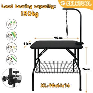Pet Grooming Table Foldable Heavy Duty Iron Beauty Table Cat Dog Blowing Hair Trimming Grooming