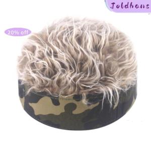 Joldhans 1pc Novelty Hip Hop Beanie Hat with Spiked Hair Funny Retro Short Melon