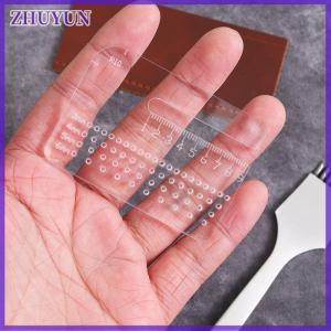 ZHUYUN 4mm Multi-functional Thickened Transparent Puller Acrylic Rounded Cutting Distance Ruler Hitting Auxiliary Manual Leather Tool